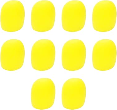 10Pcs Yellow Microphone Covers Foam,Standard Handheld Microphone Soft Foam KTV Microphone Cover