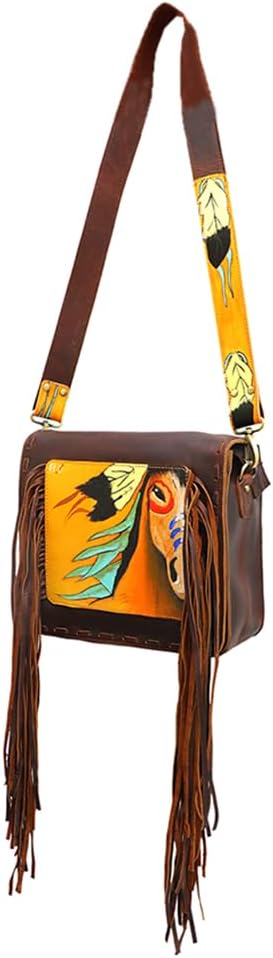 American Darling Crossbody Hand Painted Full Grain Genuine Leather Western Women Bag Handbag Purse |