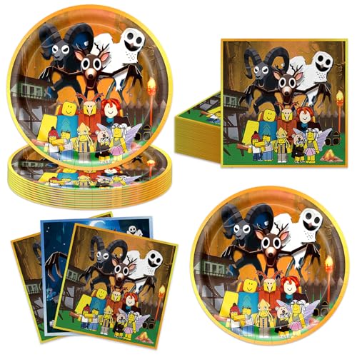 ShrooFit 99 Nights in the Forest Party Supplies 40pck include 20 plates 20 napkins for the birthday 99 Nights party decoration