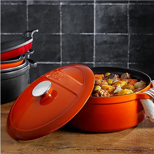 Voeux Kitchenware- Enameled Cast Iron Dutch Oven Casserole with lid (4.4 Qt, Amusant) - Image 6