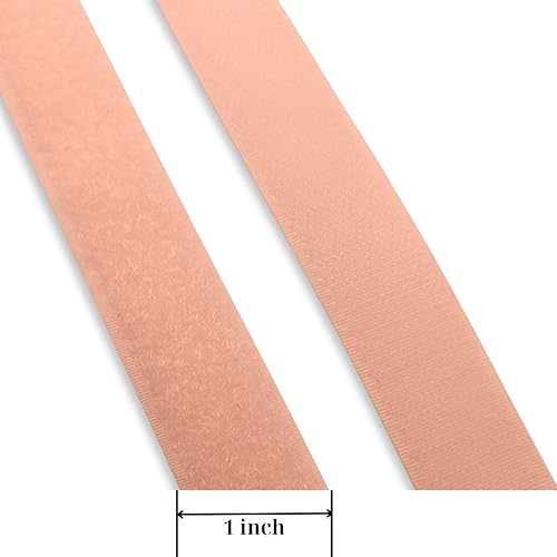 Miniatura 2 de Cinta de velcro rosa de 1 pulgada de ancho, no adhesiva, 1 yarda de longitud, cinta de nailon rosa, juego de sujetadores de tela para bolsas de