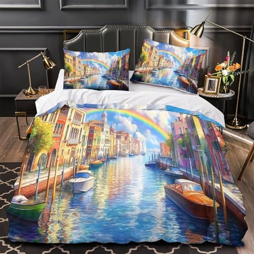 Housse de couette Venise 3D microfibre lit simple 135x200 - 2