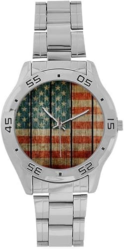 Cool Various National Flag - Reloj de pulsera para hombre, acero inoxidable, diseño de bandera nacional, color plateado