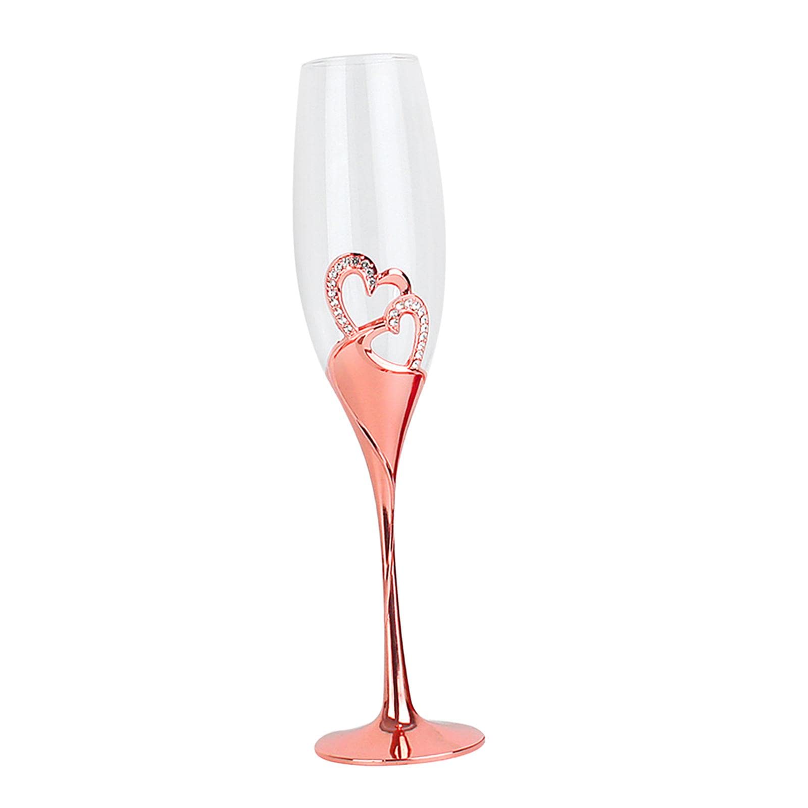 Copa de champán con corazón creativo el regalo individual de bodas ideal