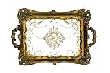Creative Co-op DA2283 Resin Mirrored Tray with Antiqued Gold Finish