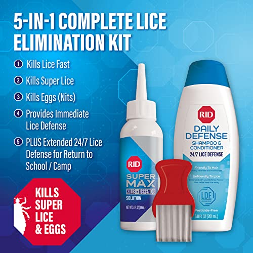 RID Super Max 5in1 Complete Lice Treatment Kit, Kills Super Lice