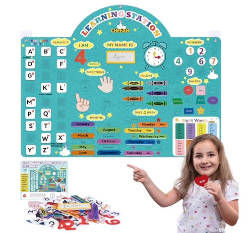CHEFAN Alphabets Letters and Numbers Felt Board Pieces, 36 * 27 inches, Toddlers ABC Learning Toys, Uppercase Lowercase, Classroom Educational Learning Play Kit Wall Hanging Gift for 3 Years +