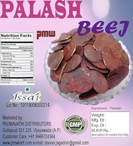 Pmw - Grade A - Palas - Palash Beej - Bilas- Papda - Brehma - Vriksham - Chamatha - Butea Monosperma - Moduga Seeds - 250 Grams-image-34