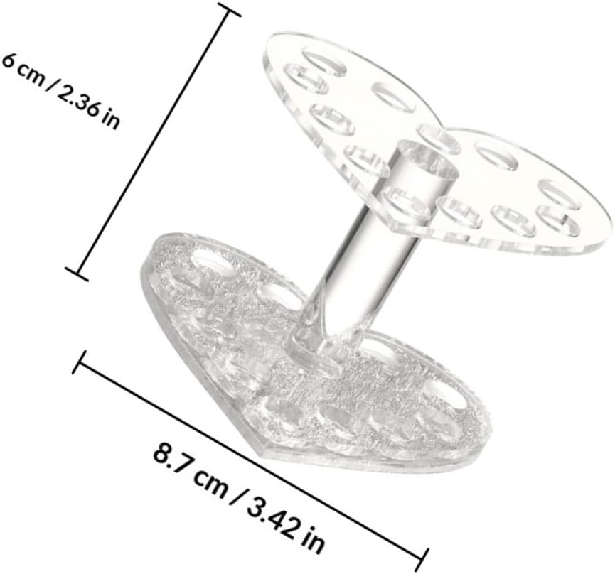 Beaupretty 2pcs Acrylic Gel Brush Pen Holder 12 Holes Heart Shape Eyeliner Lip Liner Holder Makeup Nail Brush Rest Display Stand