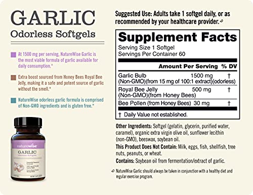 Naturewise Organic Flaxseed Oil Max 720Mg Ala | Highest Potency Flax Oil Omega 3 Garlic Odorless Softgels 1500Mg Support Teeth & Immune System Health #TOP7
