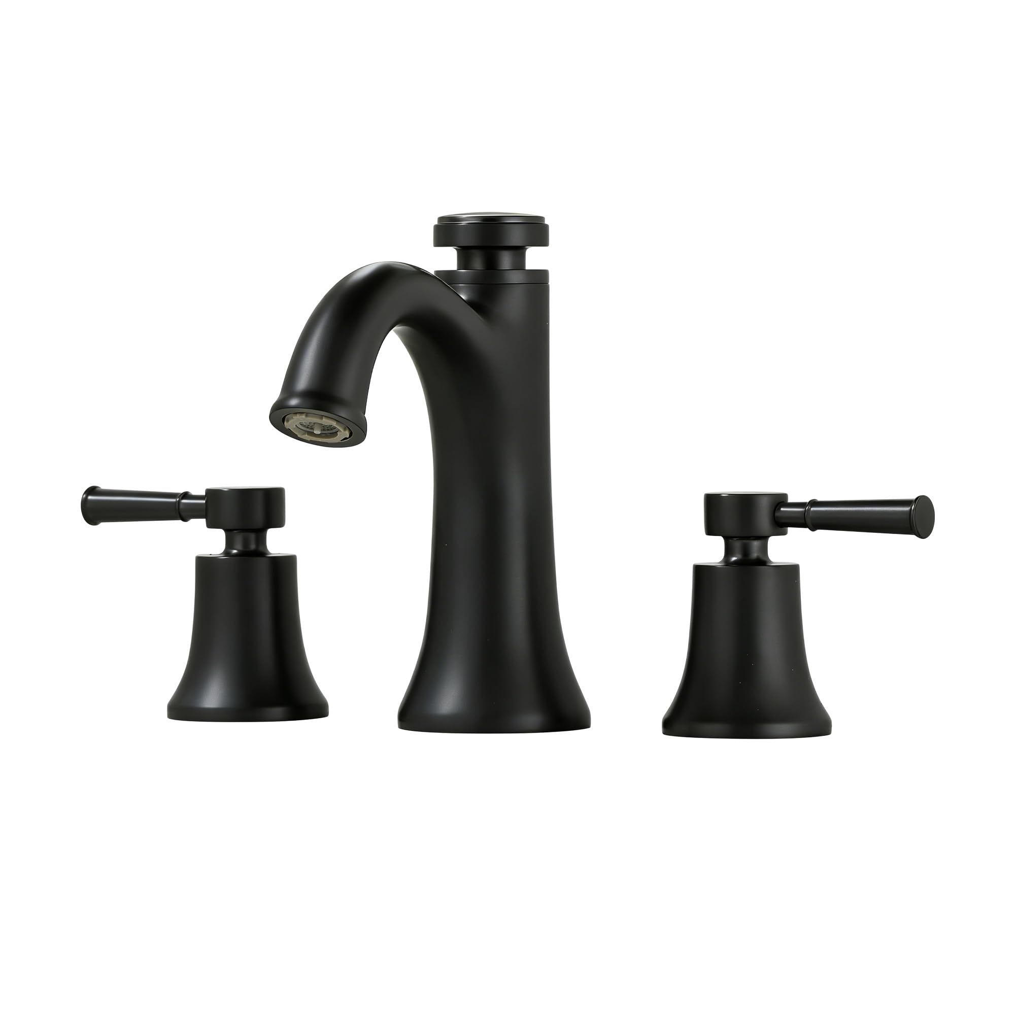 SUMERAIN Matte Black 8" Widespread Bathroom Sink Faucet 3 Hole 2 Handle