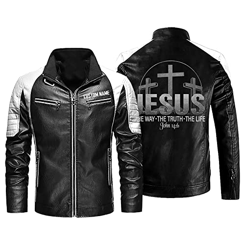 Christian Inspirational Gifts Jesus The Way The Truth The Life Personalized Men PU Leather Vest