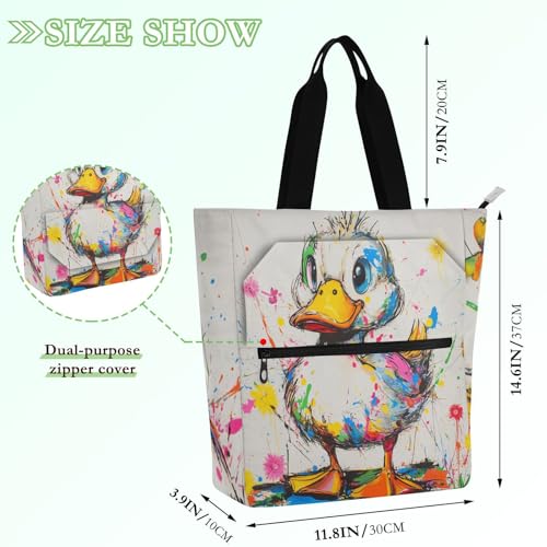 Bolsa de libros resistente y ligera con bonito diseño de pato 4
