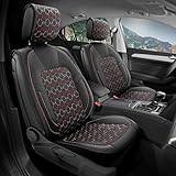 Traspirante e inodore Germansell 206HIX55SRB Coprisedili per Hyundai iX55 anno di costruzione 2008-2012 in colore nero rosso Set Barcelona