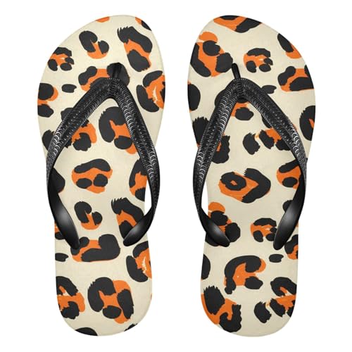 Leopard Black Orange Beige Flip Flop Beach Summer Casual Sandal for Women & Men Shower Shoes 20861859