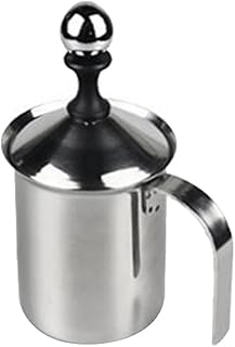 ノーブランド品 ステンレス製　ミルク　泡立て器　ダブル　メッシュ　ミルク　クリーマー　ミルク　泡　400ミリリットル