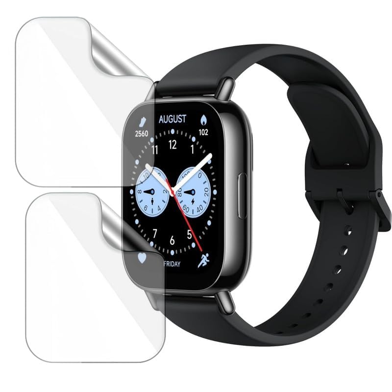 Image of 2 Pack Smartwatch Screen Protector for Redmi Watch 5 Lite 1.96 inch - Flexible TPU Screen Guard, HD Clear, 9H Scratch Resistant, Bubble Free Installation - Not Tempered Glass