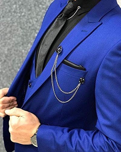Mens Suit 3 Pieces Fashion Formal Wedding Tuxedos Jackets Groom Waistcoat Blazer3