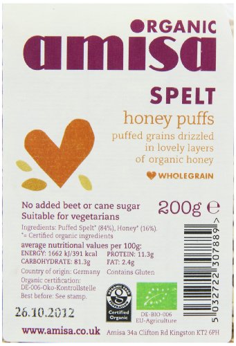 Amisa Organic Spelt Honey Poppies 200 g (Pack de 6) miniatura 3