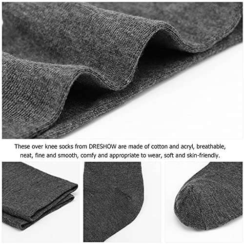 Image of DRESHOW Extra Long High Thigh Socks Striped Over Knee Thin Tights Long Stocking