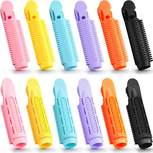 Waydress 12 Pieces Volumizing Hair Root Clip Colorful Self Grip Root Volume Hair Curler Clip Fluffy Hair Clip Curler Roller Hair Styling Tools for Women Girls