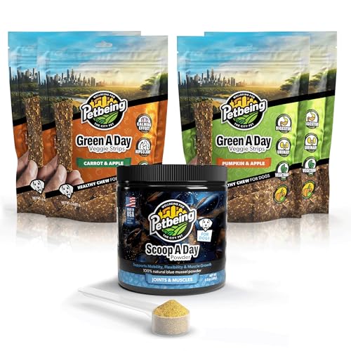 Green A Day - Veggie Strips | Healthy Vegetarian Supplement Chews for Dogs with Real Fruits &...