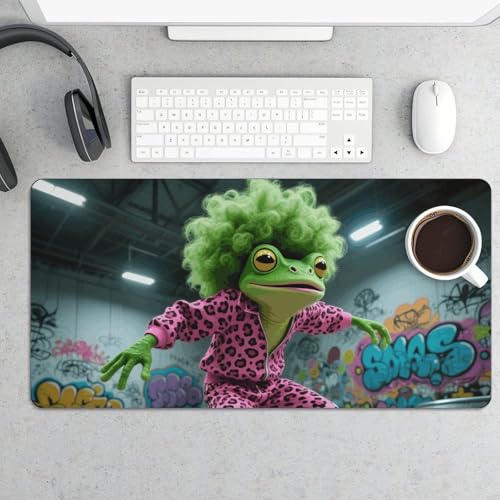 Desk Pad Protector 24x12 Inch Extended Funky Skateboard Frog