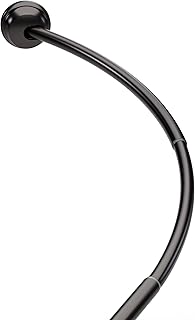 Zenna Home TENSION or Wall Mount Rustproof Curved Stall Shower Curtain Rod for Small Spaces, NO DRILLING Tension or Screw ...
