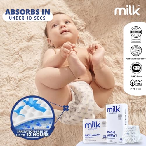 Image of Milk Baby Diaper Yoga Pants Size M, 42 Count, 6-11 kg, Rash Protection, Leak-Proof, Ultra Soft Pull-Up Pants for Babies