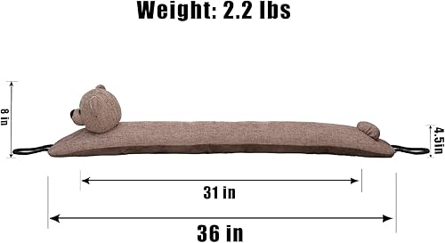 Miniatura 73 de Marwood Tope para debajo de la puerta, tapón de viento de 32 pulgadas para puerta y ventana, tapón de aire francés con peso para puerta delantera