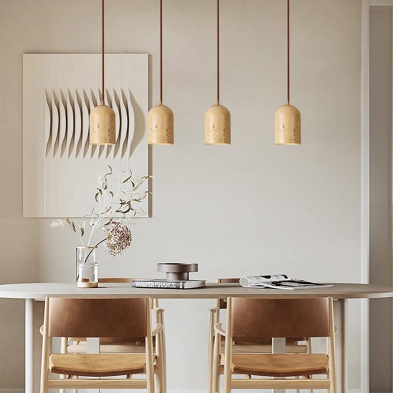 Lámpara colgante de travertino amarillo moderno estilo nórdico para comedor 2