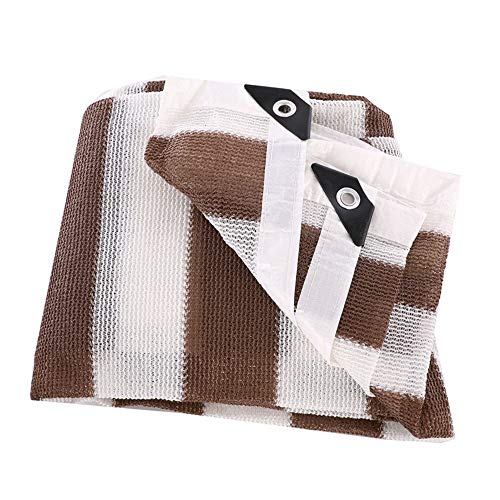 DEWUFAFA Sun Mesh, Hade Tela Protectora Para El Sol Sombra Resistente A Los Rayos UV Plantas de Flor Jardín Con Tasa Sombreado Del 90% (9.8 * 32.8ft) -6-pin ( Color : Brown white , Size : 3 × 3 M ) Cover