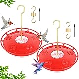 Rihogar Hummingbird Feeder Bird Feeder with 5 Feeding Ports, Hummingbird Feeders for Outdoors,Leak-Proof Hummer Bird Feeder for Outdoors, Window, Easy to Clean and Fill,2 Packs
