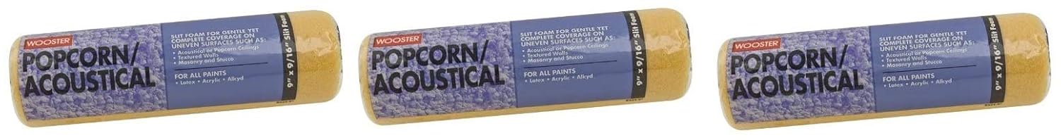 Wooster Brush R234-9 Popcorn Acoustical Roller Cover, 9/16-Inch Nap, 9-Inch (Thrее Рack)