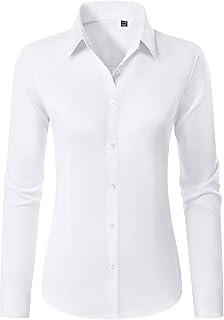 Button Down Shirts for Women Wrinkle Free Dress Shirt Classic Fit Long Sleeve Casual Business Blouse Work