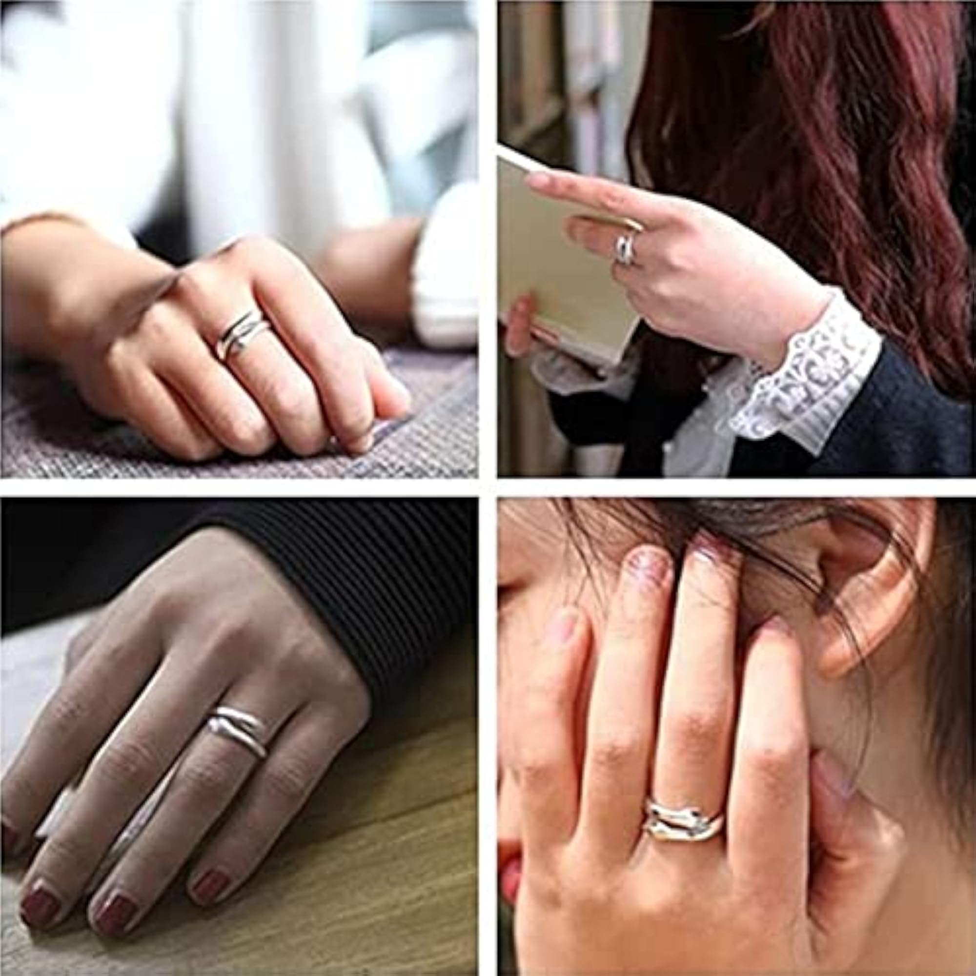I Love You Forever Stainless Steel Hug Rings for Couples