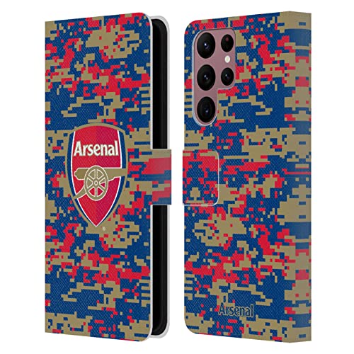 Coque Samsung S22 Ultra 5G Arsenal FC étui portefeuille cuir à motif camouflage