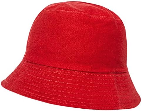 Prikinder Summer Outdoors Sports Activities Solid Colorful Cotton Bucket Sun Hats Red
