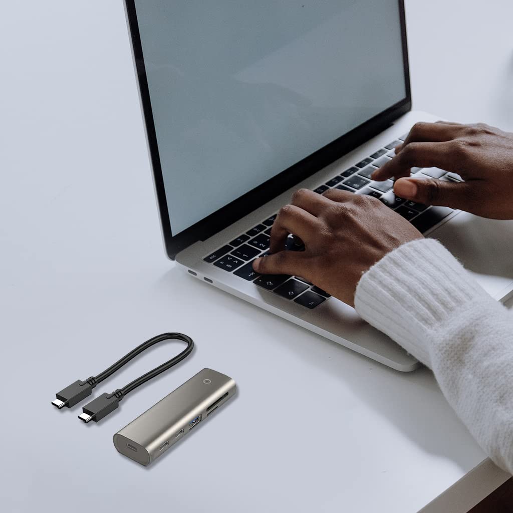 Adattatore USB C in lega di alluminio USB C Splitter a 6 porte 1 A 5 Adattatore multi-porta USB 3.1 Gen 2 per Notebook Desktop