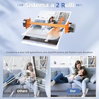 Plastificatrice A3,30 buste di plastificazione,Adatto per A3/A4/A5/A6,A3 Plastificatrici con taglierina di carta e angolo rotondo,Set Plastificatrice a caldo e freddo per ufficio,casa,scuola