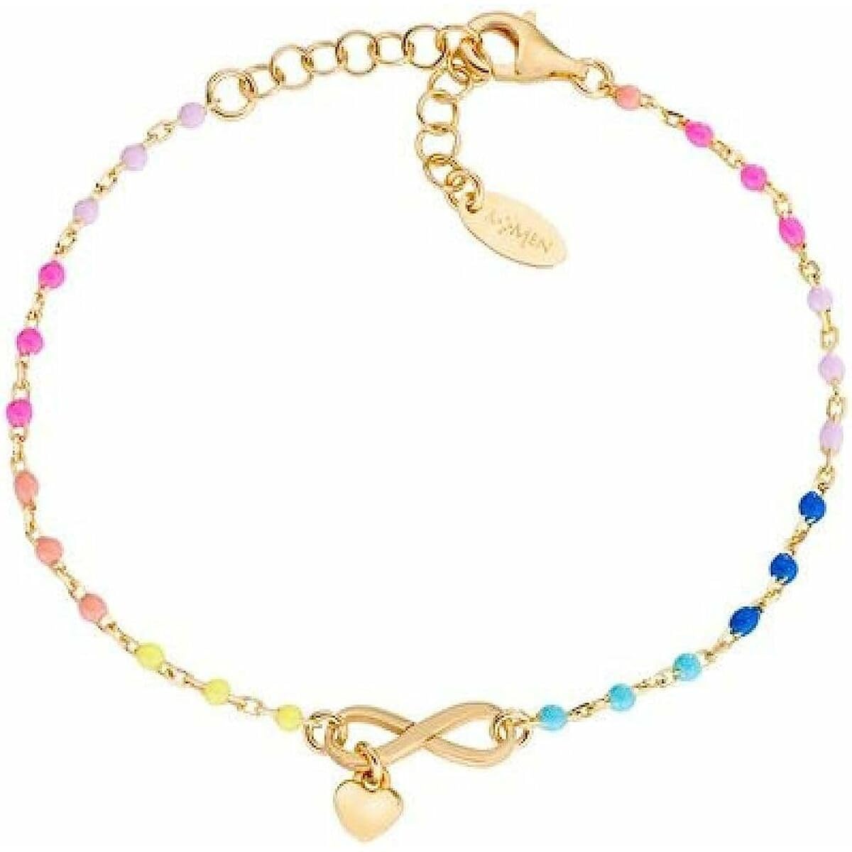 Amen Bracciale Infinito in Argento Dorato con Smalto
