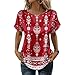 Women Printed Short Sleeve Satin Blouse Fashion Dressy Casual Loose Business Tops Round Neck Summer Silk Shirts