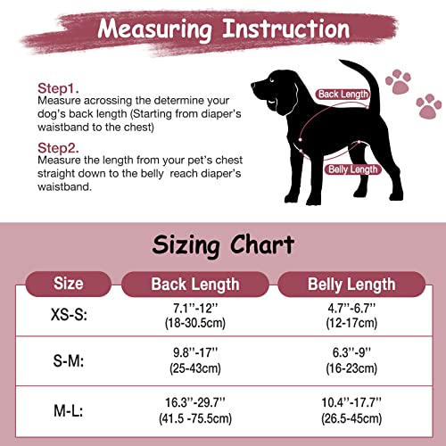 Pet Soft Hundewindel-Hosenträger, 2 Stück Hunde-Hosenträger für Hundewindeln, Hundepampers, Bauchbänder, Haustier-Kleidung (Beige-Wine, L)