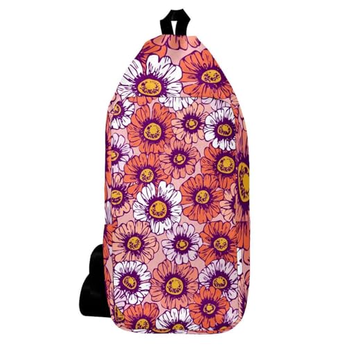 Sac à dos à bandoulière camomille fleurs d'été sacoche croisée multicolore 16x36.5cm