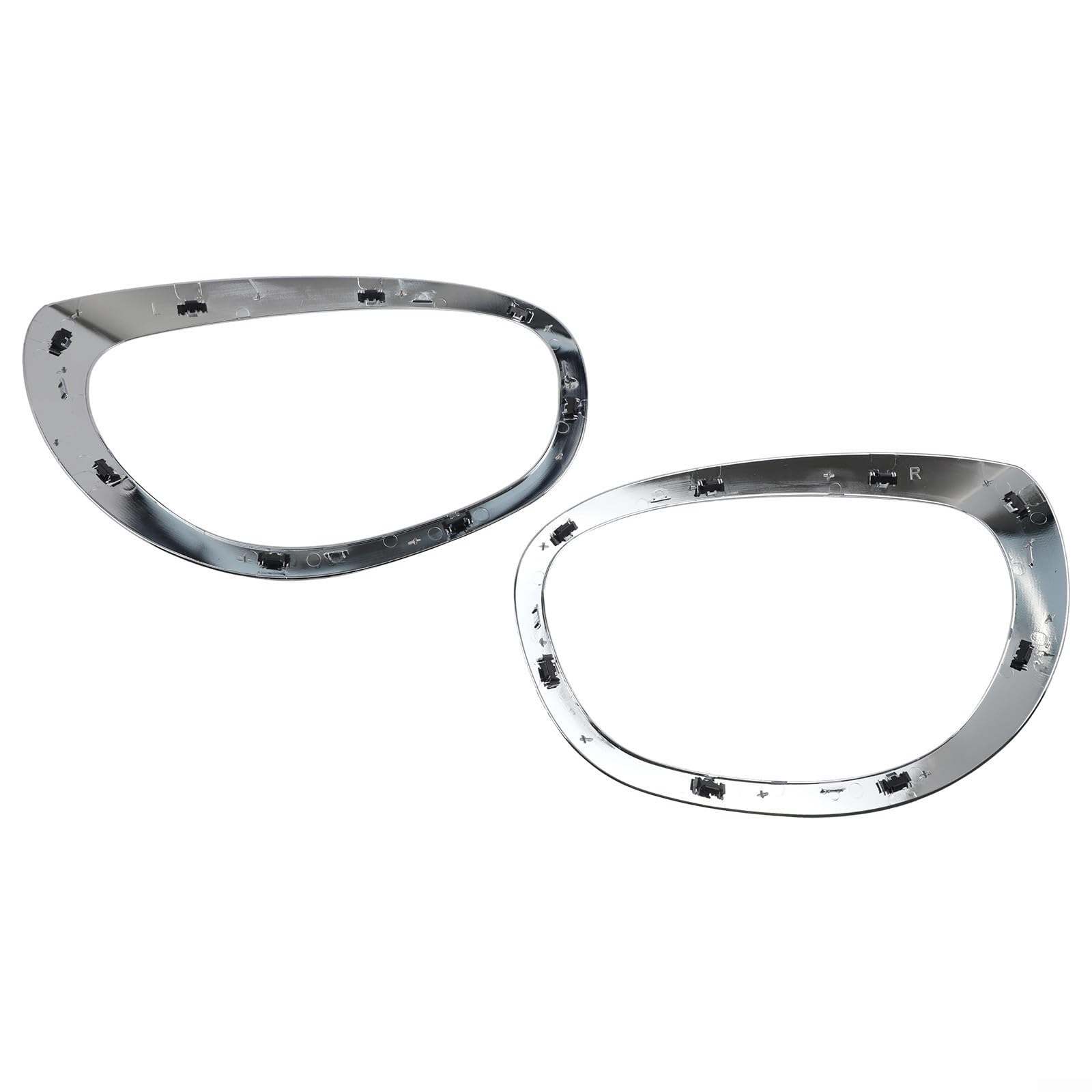 Mascherina per faro anteriore per Mini Cooper F60 F61 2017-2023 e per Mini Countryman cornice anteriore surround in ABS argento con OEM 51137388117 51137388118