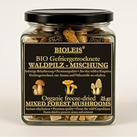 BIOLEIS ® I BIO Waldpilz-Mischung I GEFRIERGETROCKNET I Premium Qualität I Steinpilze • Pfifferlinge • Morcheln I Forestmix 25 g