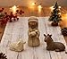 Nativity Knit Set Indoor - 9 Pcs Holy Family Figurines Baby Jesus with Manger, Religious Nativity Figurines Xmas Cable Nativity Scene for Tabletop Props Home Living Room Decor
