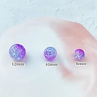 Vista 3 de 100 piezas de cuentas de acrílico con efecto de grieta de 12 mm, cuentas redondas de cristal acrílico para hacer joyas, pulseras, collares