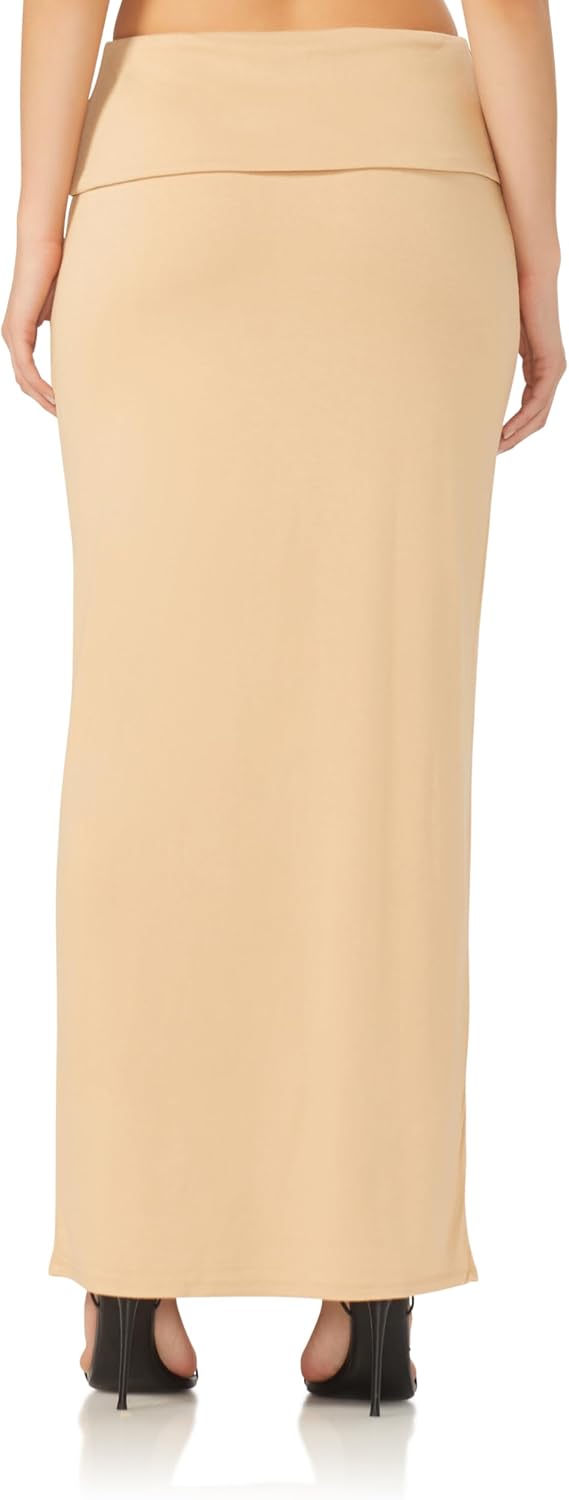 AFRM Women's Esin Soft Foldover High Waist Long Maxi Skirt