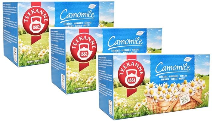 Teekanne Herbal Tea Original from Germany, Pack of 3, 20 Teabags Each (Chamomile)